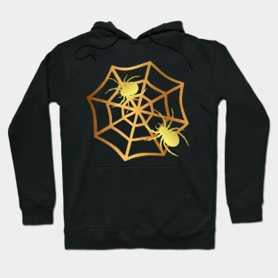 HAPPY Halloween Gold Spider Web Hoodie